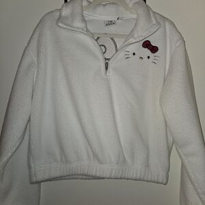 Hello Kitty White and Red Sweatshirt with Embroidered Detail